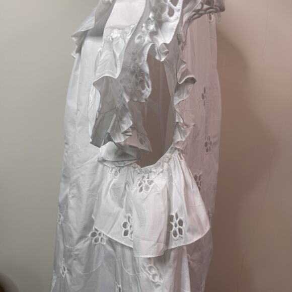 NWT Simone Rocha Frill Trim Midi Dress A Line Embroidered Eyelet Size US 4 - Picture 6 of 13